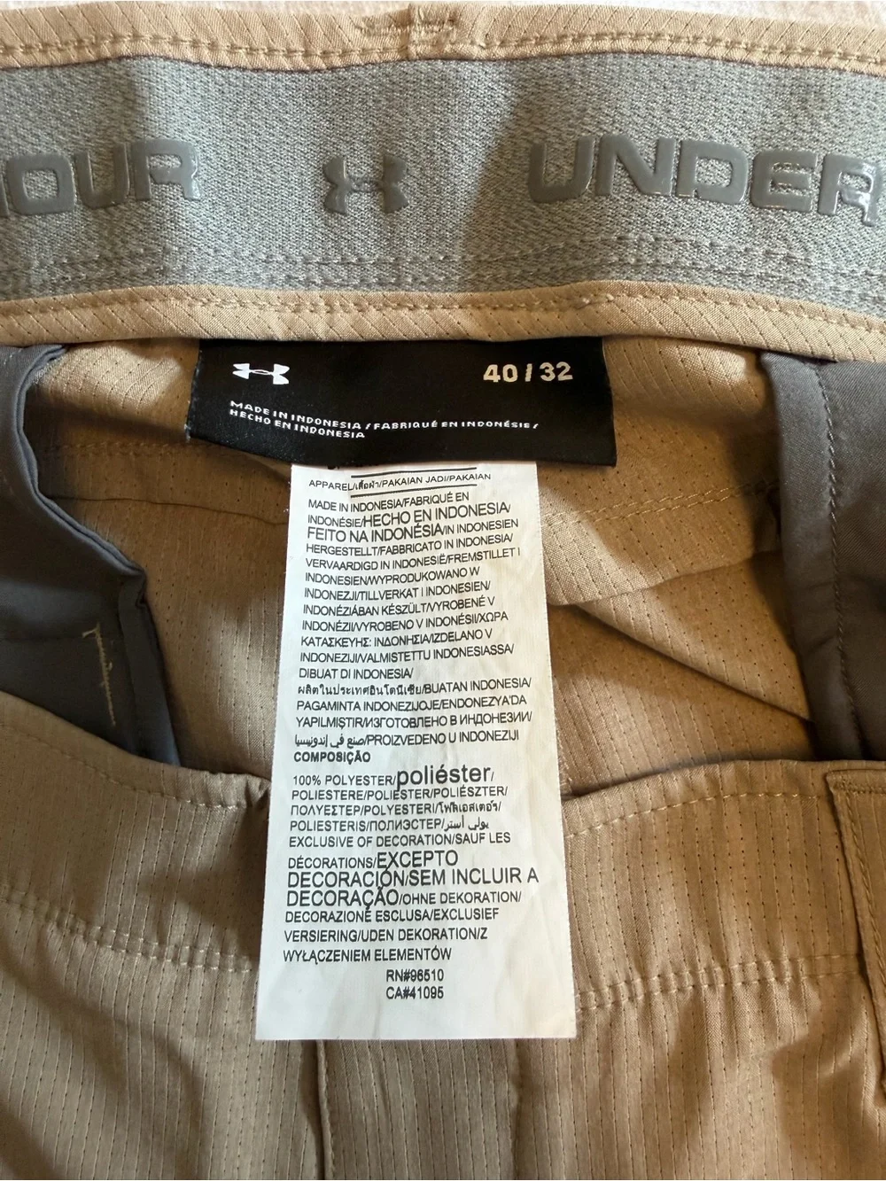 Under Armour Men's Tan Golf Pants Size 40/32